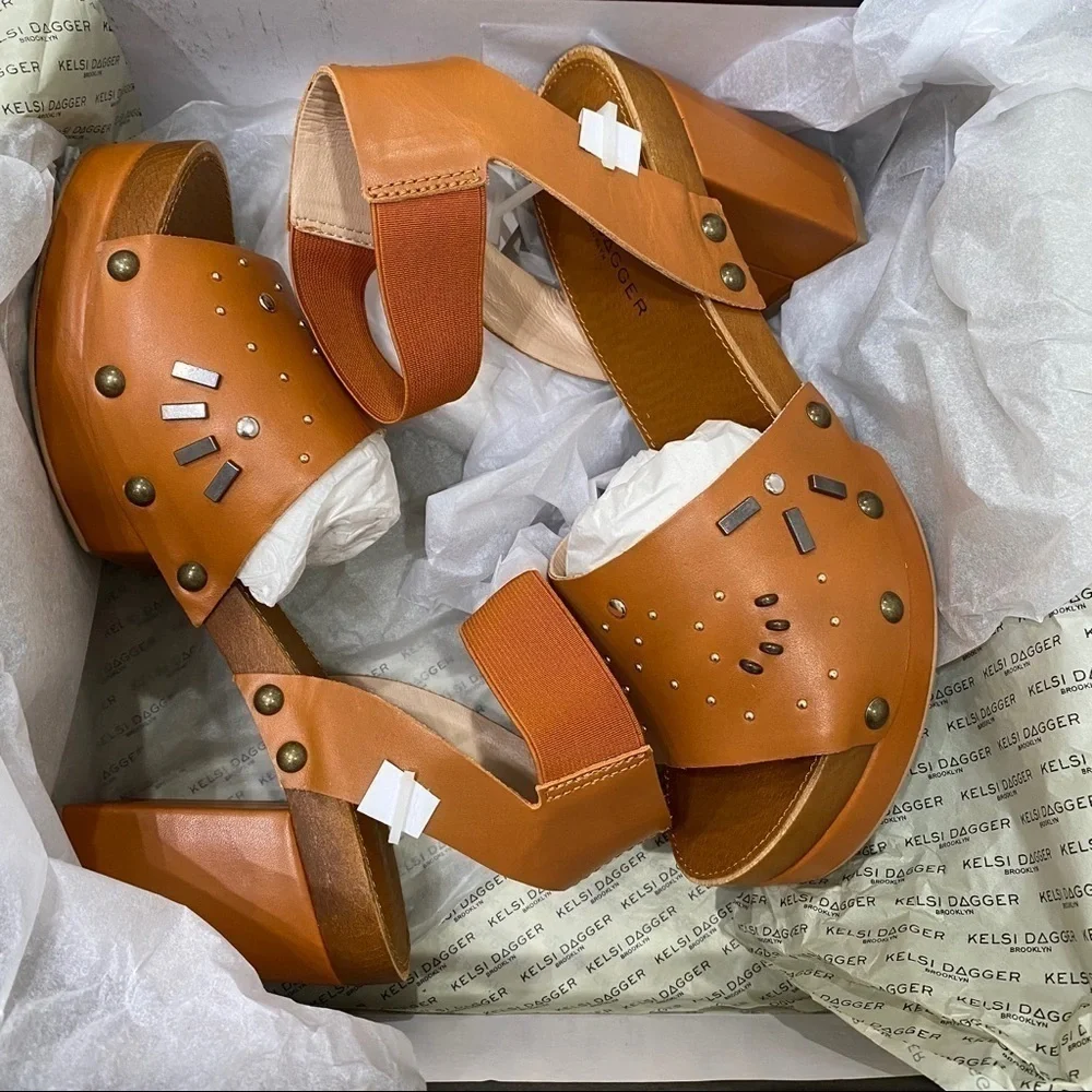 Kesli Dagger Brooklyn Frida Platform Heel Sandals 8.5 NEW